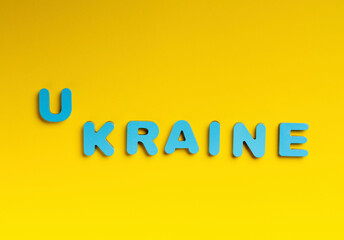 Composition on a yellow background in honor of Ukraine's Independence Day