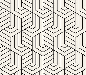 Vector seamless pattern. Repeating abstract background. Black and white geometric lattice design. Modern stylish texture.