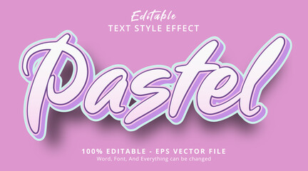 Editable text effect, Pastel text on pastel color style effect