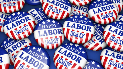 Happy Labor Day American Badges Banner Background