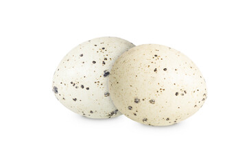 Quail eggs on isolated white background