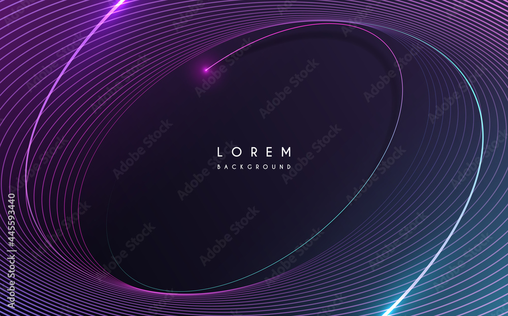 Poster abstract neon color circle lines background