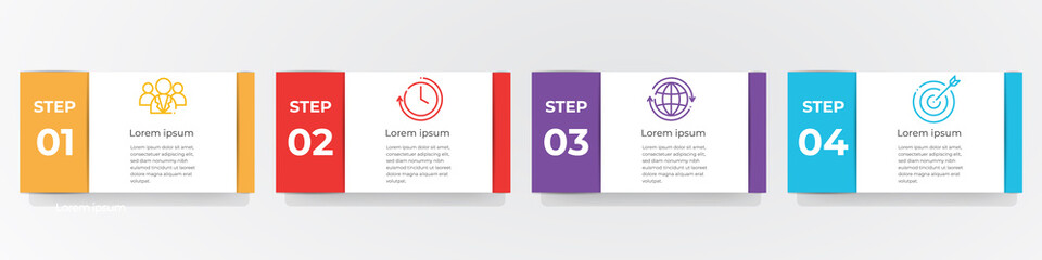 Modern timeline infographic template 4 steps