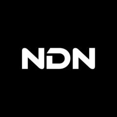 NDN letter logo design with black background in illustrator, vector logo modern alphabet font overlap style. calligraphy designs for logo, Poster, Invitation, etc.