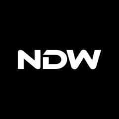 NDW letter logo design with black background in illustrator, vector logo modern alphabet font overlap style. calligraphy designs for logo, Poster, Invitation, etc.