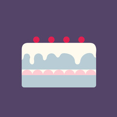 Small cake. Icon. For decoration of postcards, prints, design. For celebration, birthday..Vector.