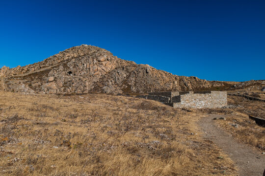 Beautiful Landscape on Delos Island in Greece