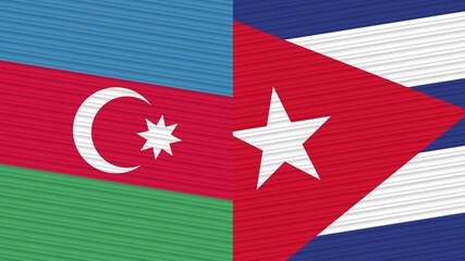 Cuba and Afghanistan Two Half Flags Together Fabric Texture Illustration