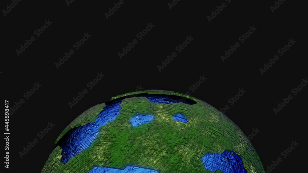 Poster a 3d rendering of a rotating globe on a black background in hd