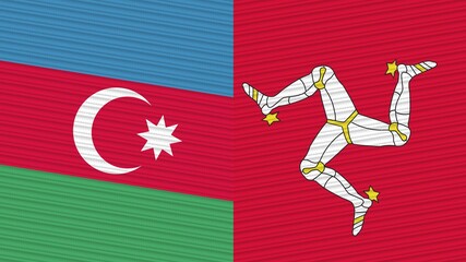 Isle Of Man and Afghanistan Two Half Flags Together Fabric Texture Illustration