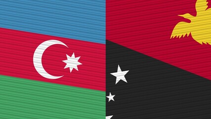 Papua New Guinea and Afghanistan Two Half Flags Together Fabric Texture Illustration