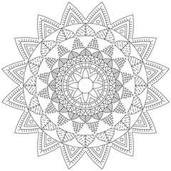 Leaf Flower Petal Coloring Mandala Art Simple Graphic Shape Vector Floral Oriental Outline Vintage Decorative Elements Pattern Illustration Islam Arabic Indian Turkish Mystic Religion Morals Lotus