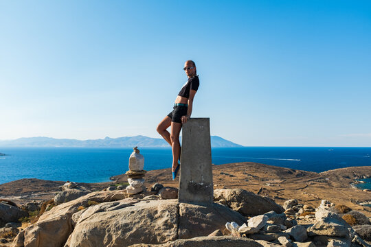 Young Gay Man Posing on top of Delos Island, Greece