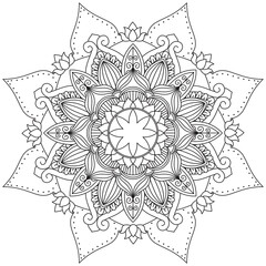 Leaf Flower Petal Coloring Mandala Art Simple Graphic Shape Vector Floral Oriental Outline Vintage Decorative Elements Pattern Illustration Islam Arabic Indian Turkish Mystic Religion Morals Lotus