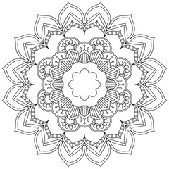 Leaf Flower Petal Coloring Mandala Art Simple Graphic Shape Vector Floral Oriental Outline Vintage Decorative Elements Pattern Illustration Islam Arabic Indian Turkish Mystic Religion Morals Lotus