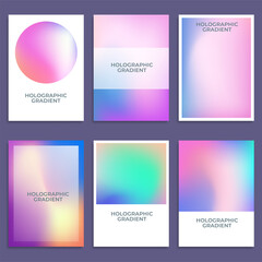 Holographic gradient background set with hologram cover