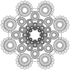 Leaf Flower Petal Coloring Mandala Art Simple Graphic Shape Vector Floral Oriental Outline Vintage Decorative Elements Pattern Illustration Islam Arabic Indian Turkish Mystic Religion Morals Lotus