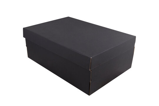 Black shoe box isolated on white background