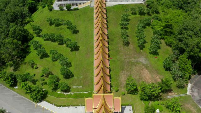 Aerial view of Wat Boonyawad and Wat Boonyawas, in Chon Buri, Thailand