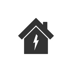 House with electricity, energy vector icon
