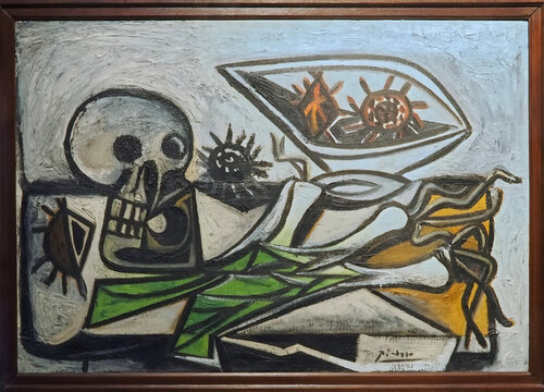 Painting by Paplo Picasso named still life from 1947 seen in Museu Nacional de Arte Antiga in Lisbon