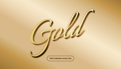 Gold text effect vector. Editable elegant and rich text style.
