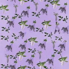 seamless pattern with lilac flowers