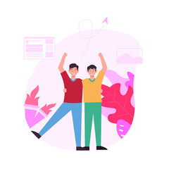 illustration of two friendly people