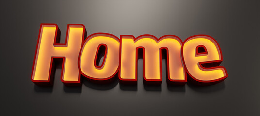 home lettering neon light sign