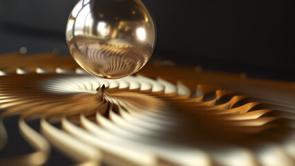 abstract metal swirl sphere