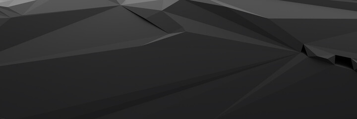 black low poly background banner