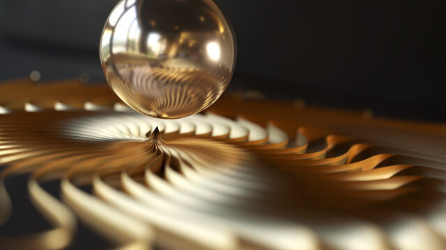 Abstract Metal Swirl Sphere