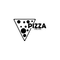 Pizza cafe logo, pizza icon, emblem for fast food restaurant. Simple flat style pizza logo vector
