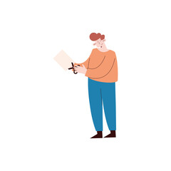 man left handed cutting