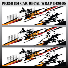 sport car decal wrap design vector