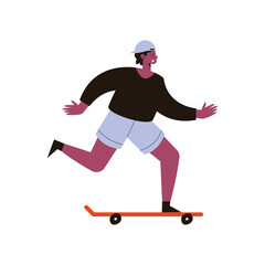 man practicing skateboard