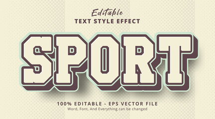 Editable text effect, Sport text on vintage color style effect