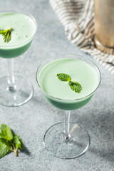 Boozy Refreshing Green Grasshopper Cocktail