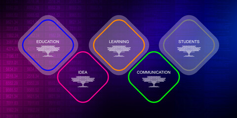 2D Digital Abstract Business Networking background