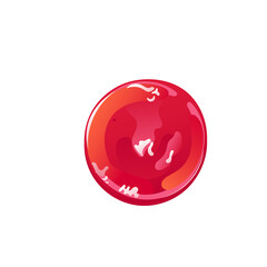 Tomato ketchup splash, stain or drop. Red food condiment. Vector element in flat cartoon style.