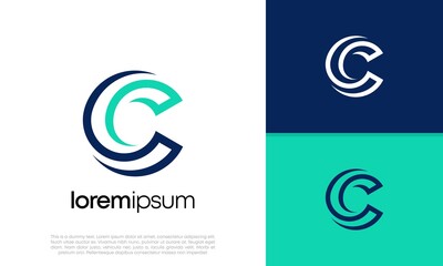 Abstract Initial logo vector. Initials C logo design. Innovative high tech logo template