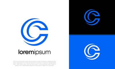 Abstract Initial logo vector. Initials C logo design. Innovative high tech logo template