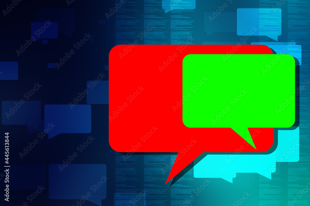 Poster 2d rendering two chat box isolated