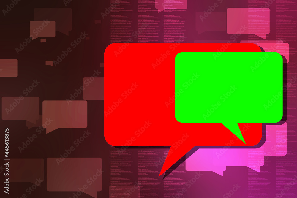 Poster 2d rendering two chat box isolated