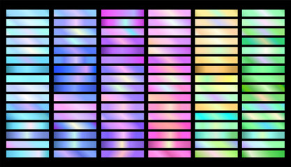 Iridescent Holographic Unicorn Gradient Collection of Every Color Swatches