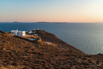 On the road, visiting Mykonos Island on a scooter in Greece