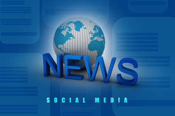 3d illustration global News 
