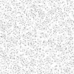 Gray musical notes are randomly scattered over a white background.