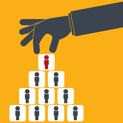 Chosen one - human resources concept. Vector illustration.