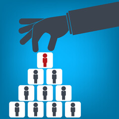 Chosen one - human resources concept. Vector illustration.